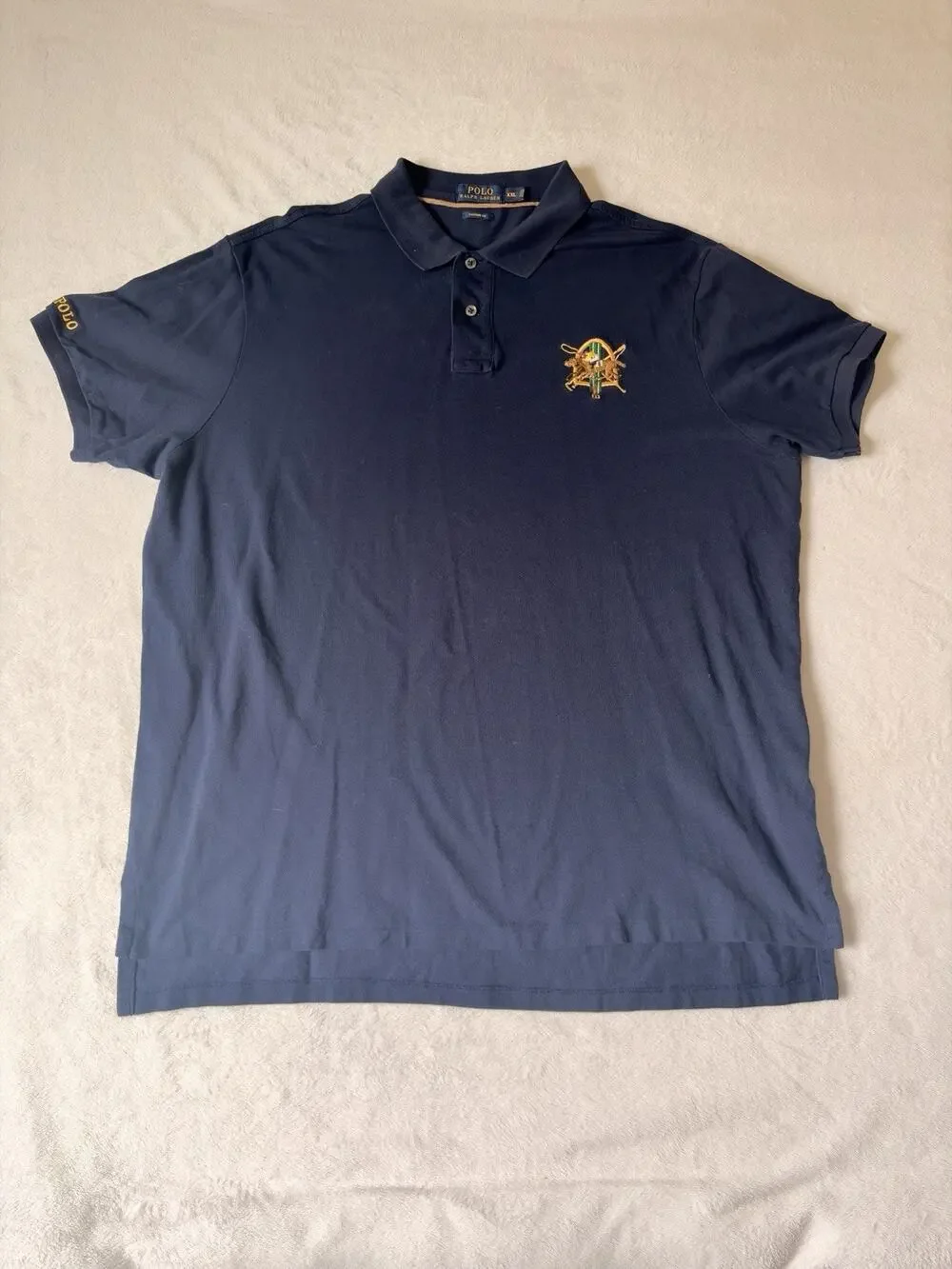 Polo Ralph Lauren Size XXL Custom Fit Blue Polo Shirt Crest